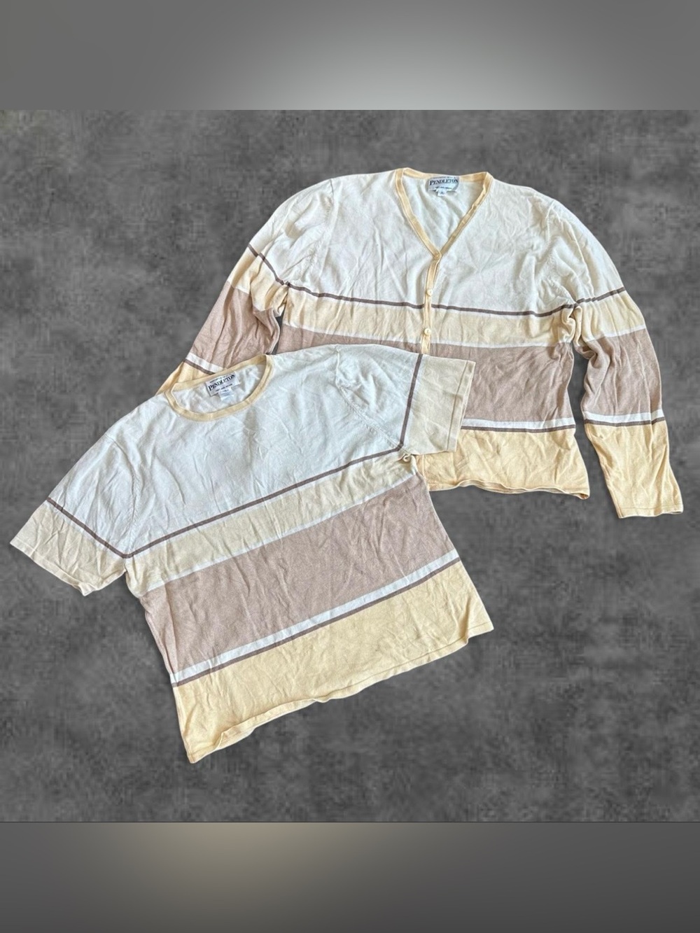 Vintage Pendleton Silk Cardigan and Tee Set